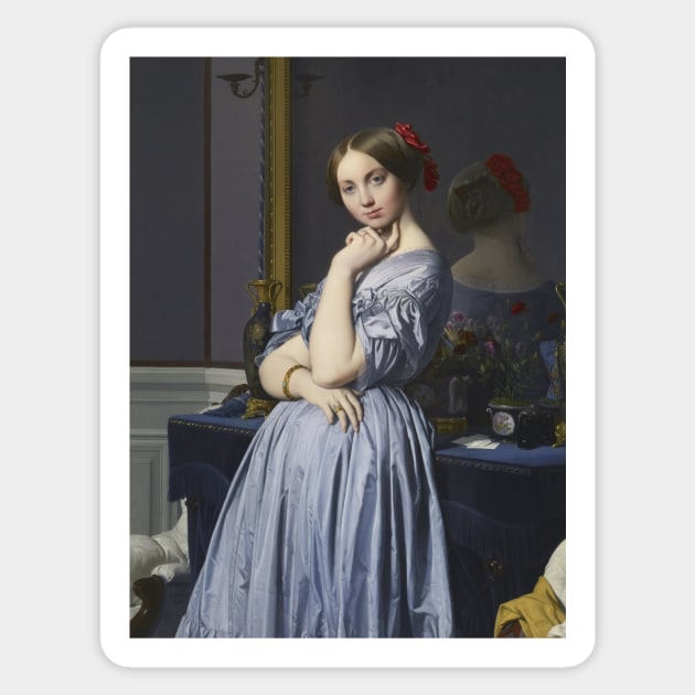 Portrait of Comtesse d'Haussonville by Jean-Auguste-Dominique Ingres Sticker by Classic Art Stall